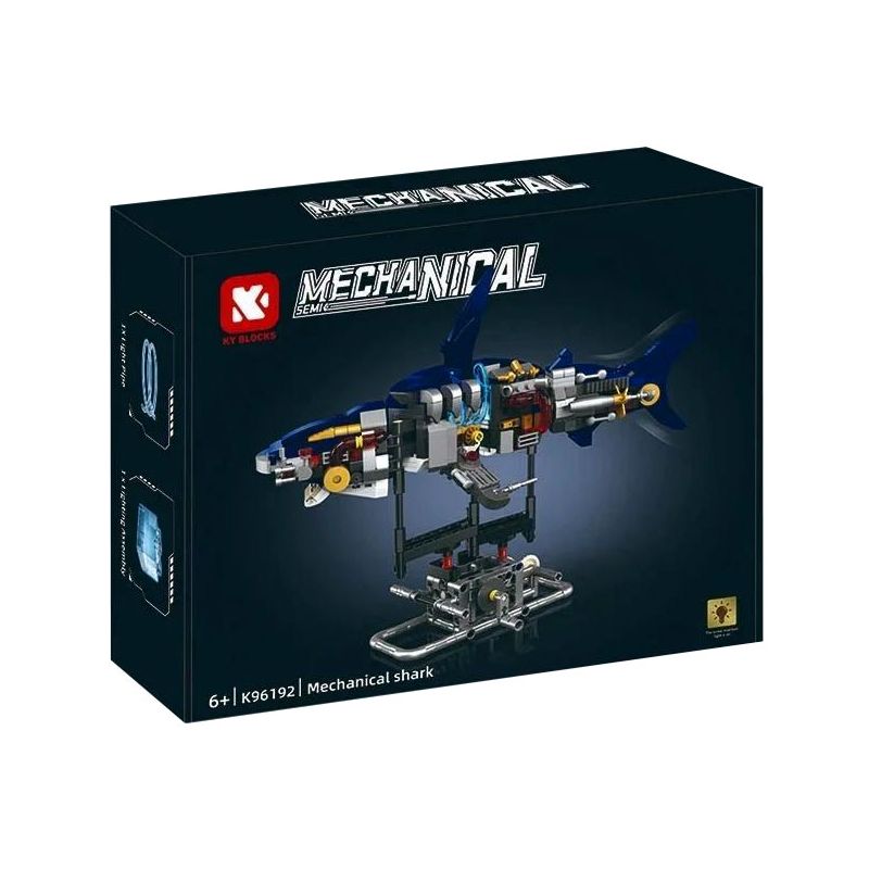 KAIYU KEEYEE WORLD K96192 96192 MÁY MÓC BIONIC CÁ MẬP bộ đồ chơi xếp lắp ráp ghép mô hình MECHANICAL SHARK 631 khối