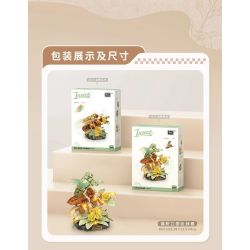 LOZ 4122 CÔN TRÙNG VÀ HOA CÕI CICADAS VÀNG THOÁT RA KHỎI VỎ CỦA CHÚNG bộ đồ chơi xếp lắp ráp ghép mô hình CICADIDAE 476 khối