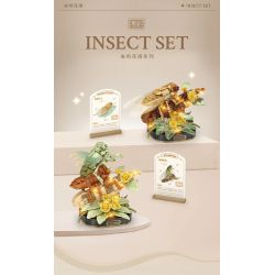 LOZ 4123 CÔN TRÙNG HOA CÕI LÁ NGỌC VE VÀNG bộ đồ chơi xếp lắp ráp ghép mô hình GOLDEN CICADA 376 khối