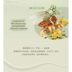 LOZ 4123 CÔN TRÙNG HOA CÕI LÁ NGỌC VE VÀNG bộ đồ chơi xếp lắp ráp ghép mô hình GOLDEN CICADA 376 khối