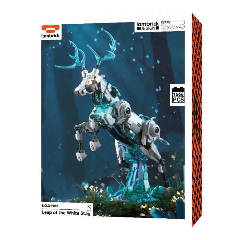 IAMBRICK 31102 MECHA HÌNH CON THÚ HƯƠU TRẮNG NHẢY bộ đồ chơi xếp lắp ráp ghép mô hình 1566 khối