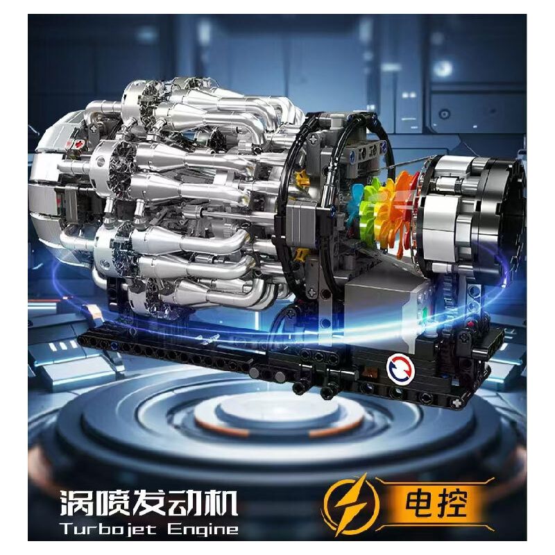 MouldKing 10216 Mould King 10216 ĐỘNG CƠ PHẢN LỰC TUABIN bộ đồ chơi xếp lắp ráp ghép mô hình Technic TURBOJET ENGINE Kỹ Thuật Công Nghệ Cao Mô Hình Phương Tiện 1214 khối