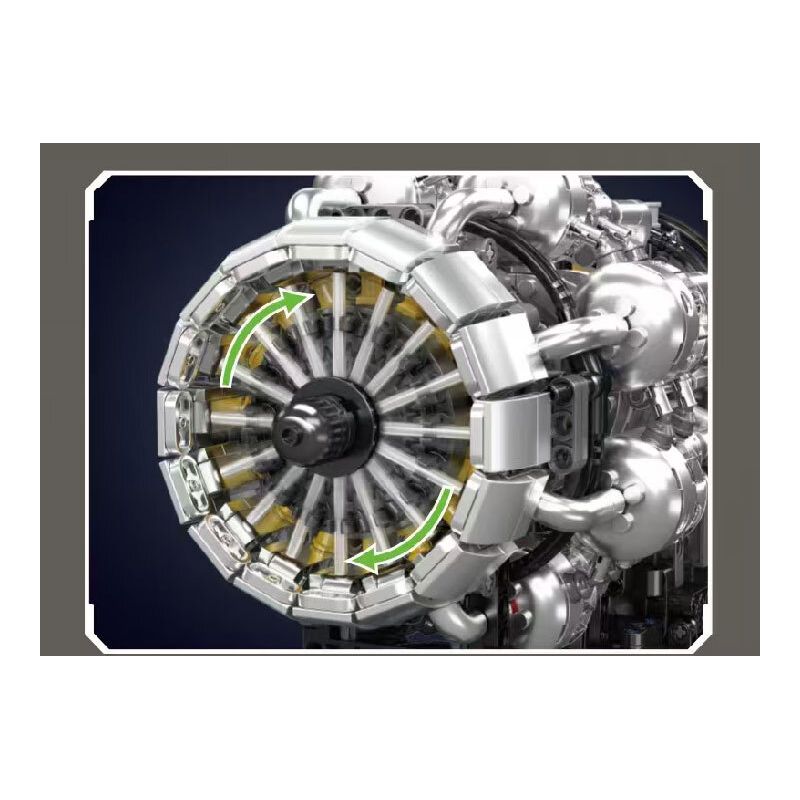 MouldKing 10216 Mould King 10216 ĐỘNG CƠ PHẢN LỰC TUABIN bộ đồ chơi xếp lắp ráp ghép mô hình Technic TURBOJET ENGINE Kỹ Thuật Công Nghệ Cao Mô Hình Phương Tiện 1214 khối