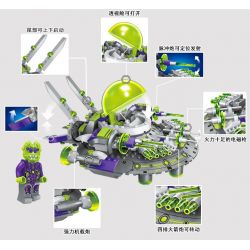 Enlighten 1611 Qman 1611 non  NGĂN CHẶN PHI THUYỀN NGOÀI HÀNH TINH bộ đồ chơi xếp lắp ráp ghép mô hình Space Adventure SPACE ADVENTURE INTERCEPT ALIEN CRUISER Thám Hiểm Không Gian 339 khối