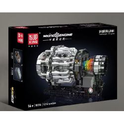 MouldKing 10216 Mould King 10216 ĐỘNG CƠ PHẢN LỰC TUABIN bộ đồ chơi xếp lắp ráp ghép mô hình Technic TURBOJET ENGINE Kỹ Thuật Công Nghệ Cao Mô Hình Phương Tiện 1214 khối