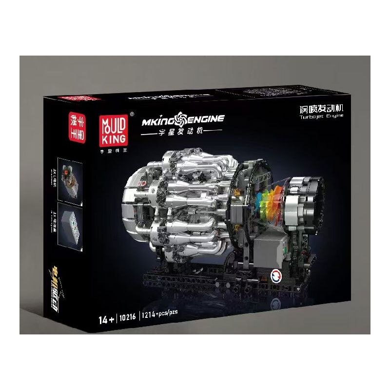 MouldKing 10216 Mould King 10216 ĐỘNG CƠ PHẢN LỰC TUABIN bộ đồ chơi xếp lắp ráp ghép mô hình Technic TURBOJET ENGINE Kỹ Thuật Công Nghệ Cao Mô Hình Phương Tiện 1214 khối