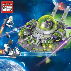Enlighten 1611 Qman 1611 non  NGĂN CHẶN PHI THUYỀN NGOÀI HÀNH TINH bộ đồ chơi xếp lắp ráp ghép mô hình Space Adventure SPACE ADVENTURE INTERCEPT ALIEN CRUISER Thám Hiểm Không Gian 339 khối