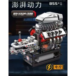 MouldKing 10225 Mould King 10225 ĐỘNG CƠ DODGE V8 TRUYỀN TẢI bộ đồ chơi xếp lắp ráp ghép mô hình Technic V8 ENGINE Kỹ Thuật Công Nghệ Cao Mô Hình Phương Tiện 855 khối