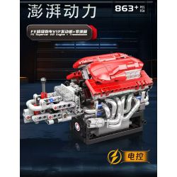 MouldKing 10226 Mould King 10226 ĐỘNG CƠ SUPERCAR V12 FE TRUYỀN TẢI bộ đồ chơi xếp lắp ráp ghép mô hình Technic V12 ENGINE Kỹ Thuật Công Nghệ Cao Mô Hình Phương Tiện 863 khối