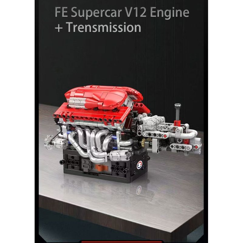 MouldKing 10226 Mould King 10226 ĐỘNG CƠ SUPERCAR V12 FE TRUYỀN TẢI bộ đồ chơi xếp lắp ráp ghép mô hình Technic V12 ENGINE Kỹ Thuật Công Nghệ Cao Mô Hình Phương Tiện 863 khối