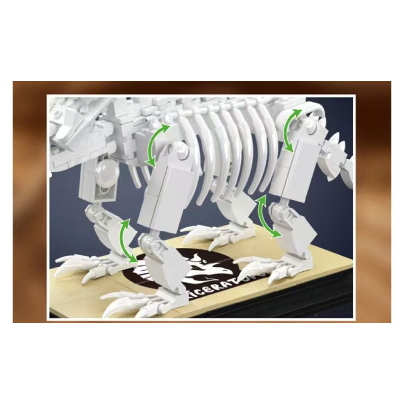 MouldKing 29006 Mould King 29006 KHỦNG LONG HÓA THẠCH TRICERATOPS bộ đồ chơi xếp lắp ráp ghép mô hình Jurassic World DINO FOSSILS TRICERATOPS Thế Giới Khủng Long 397 khối