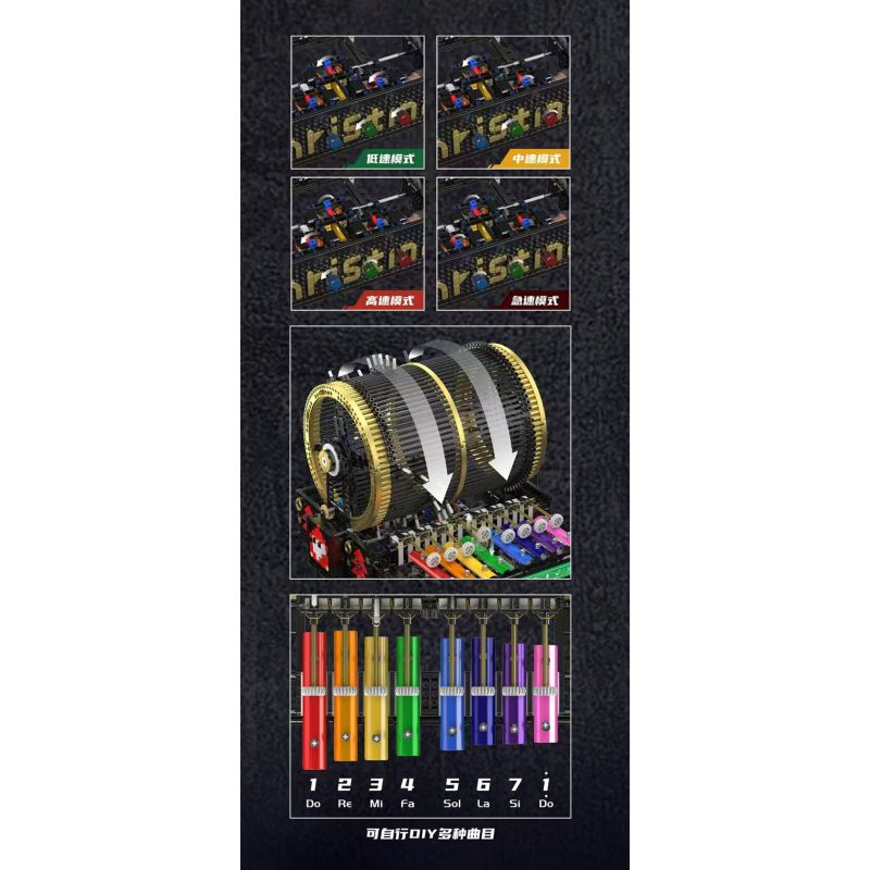 MouldKing 10170 Mould King 10170 HỘP NHẠC bộ đồ chơi xếp lắp ráp ghép mô hình Technic MUSIC BOX Kỹ Thuật Công Nghệ Cao Mô Hình Phương Tiện 2344 khối