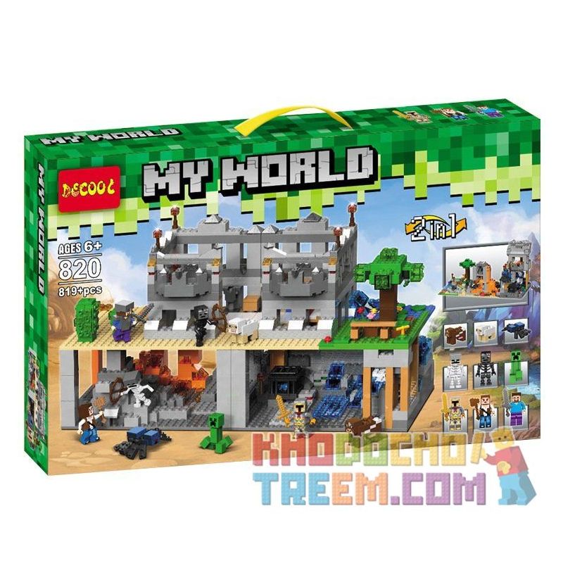 JISI 820 non Lego CUỘC CHIẾN THÀNH PHỐ XƯƠNG SỌ bộ đồ chơi xếp lắp ráp ghép mô hình Minecraft MY WORLD Game Xây Dựng 819 khối