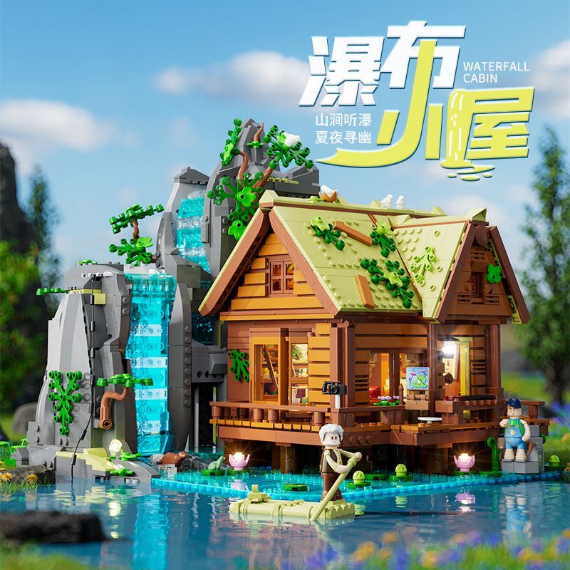 Lumibricks L9083 Waterfall Cobin Xếp hình lắp ráp ghép mô hình Cabin thác nước