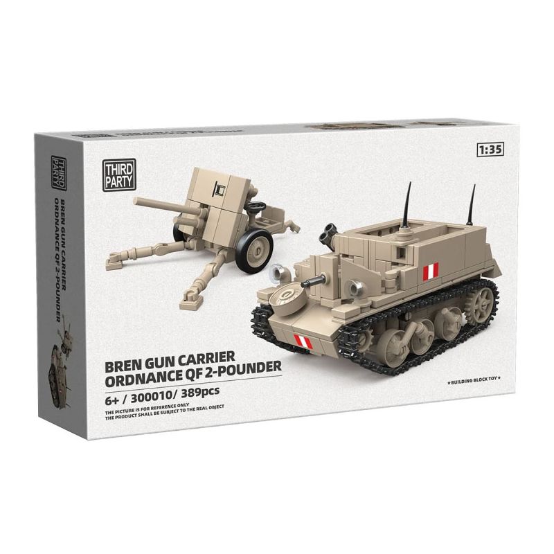 THIRDPARTY 300010 BRUN MACHINE GUN CARRIER/QF 2 POUND CANNON 1:35 tỷ lệ 1:35 bộ đồ chơi xếp lắp ráp ghép mô hình Military Army BREN GUN CARRIER ORDNANCE QF 2-POUNDER Quân Sự Bộ Đội 389 khối