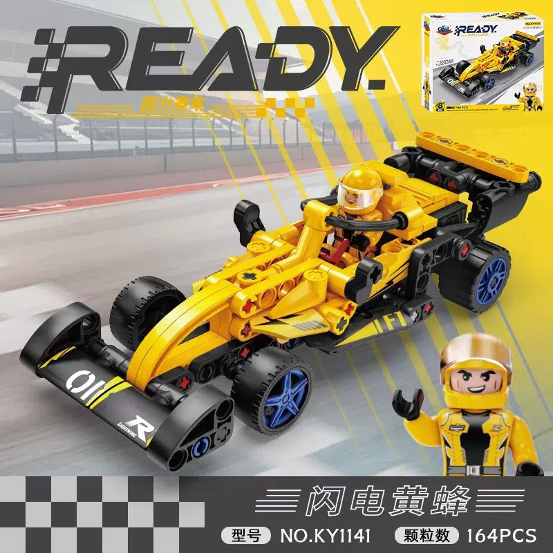 KAZI GBL BOZHI KY1141 Xếp hình lắp ráp ghép mô hình Supercar mát mẻ: Lightning Hornets F1 Công thức đua xe điện trở lại KAZI GBL BOZHI KY1141 Xếp hình lắp ráp ghép mô hình Supercar mát mẻ: Lightning Hornets F1 Công thức đua xe điện trở lại