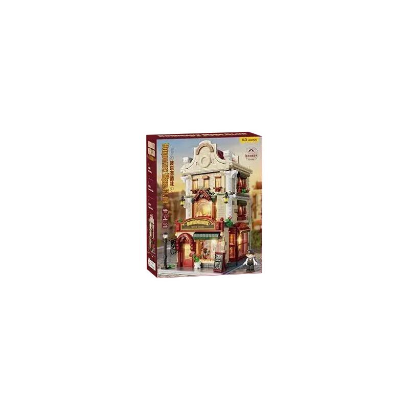 WEKKI 516700 THỊ TRẤN SHIGUANG CÂU LẠC BỘ RƯỢU VANG BORDEAUX bộ đồ chơi xếp lắp ráp ghép mô hình Creator Sáng Tạo