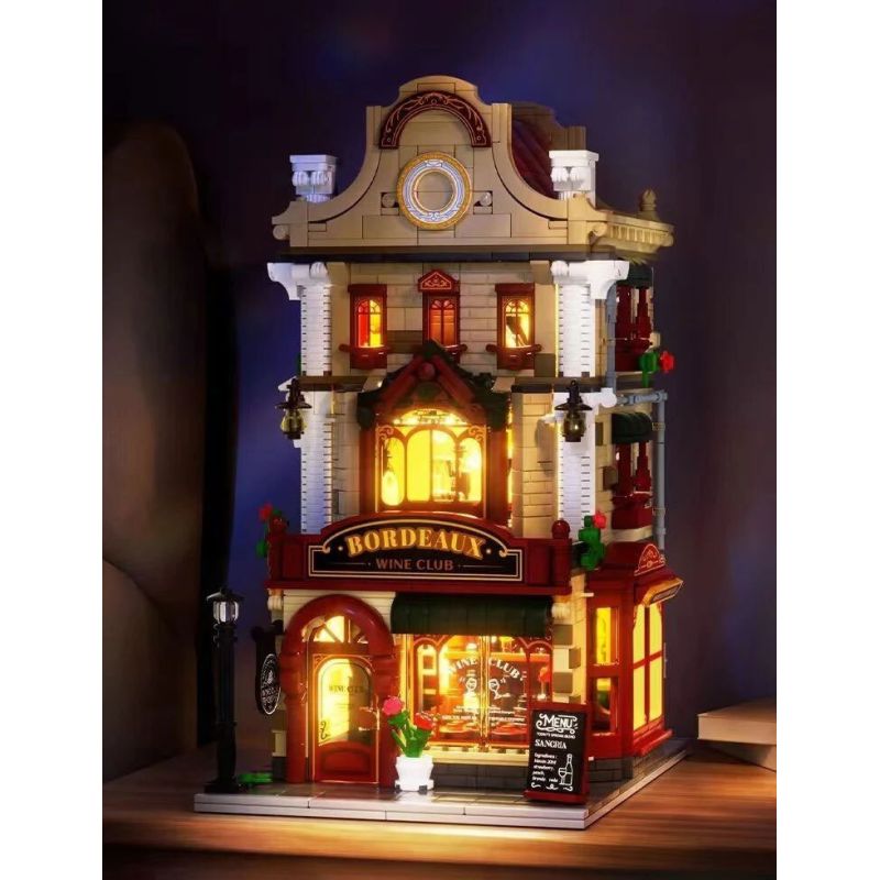 WEKKI 516700 THỊ TRẤN SHIGUANG CÂU LẠC BỘ RƯỢU VANG BORDEAUX bộ đồ chơi xếp lắp ráp ghép mô hình Creator Sáng Tạo