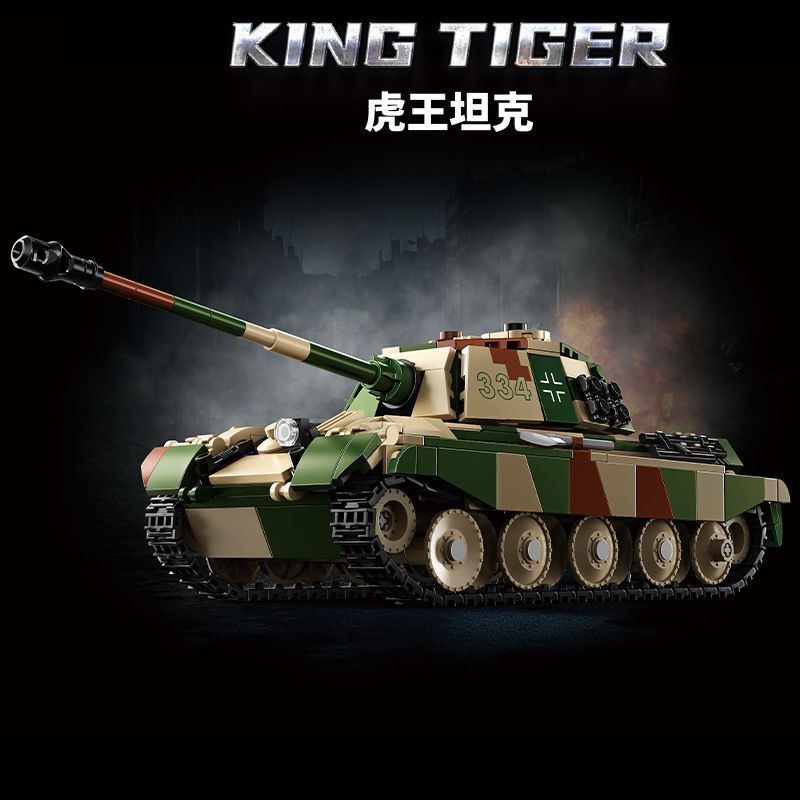 LE YI 66077 TIGER KING TANK bộ đồ chơi xếp lắp ráp ghép mô hình Military Army KING TIGER Quân Sự Bộ Đội