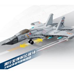 KEEPPLEY 23201 VŨ KHÍ HẠNG NẶNG CÓ SỨC MẠNH LỚN MÁY BAY CHIẾN ĐẤU DỰA TRÊN TÀU SÂN J-15T 1:65 tỷ lệ 1:65 bộ đồ chơi xếp lắp ráp ghép mô hình Military Army Quân Sự Bộ Đội 446 khối