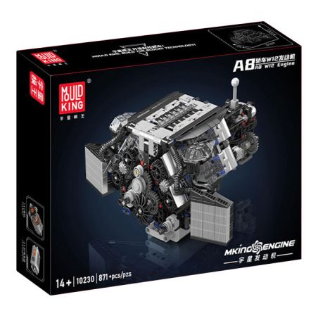 MouldKing 10230 Mould King 10230 A8 ĐỘNG CƠ W12 bộ đồ chơi xếp lắp ráp ghép mô hình Technic A8 W12 ENGINE Kỹ Thuật Công Nghệ Cao Mô Hình Phương Tiện 871 khối