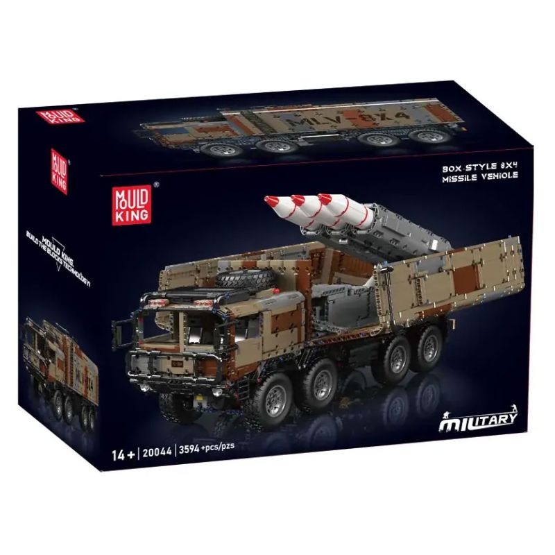 MouldKing 20044 Box Style 8x4 Missile Vehicle Xếp hình lắp ráp ghép mô hình Hộp loại xe lửa 8x4