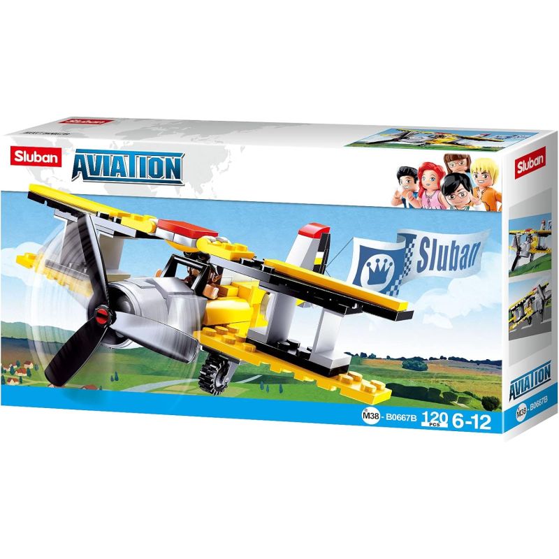 Sluban M38-B0667B Xếp hình lắp ráp ghép mô hình Máy bay chân vịt Sluban M38-B0667B Xếp hình lắp ráp ghép mô hình Máy bay chân vịt