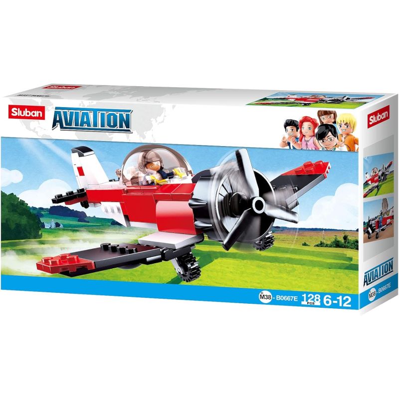 Sluban M38-B0667E Xếp hình lắp ráp ghép mô hình Mặt phẳng nhào lộn Sluban M38-B0667E Xếp hình lắp ráp ghép mô hình Mặt phẳng nhào lộn