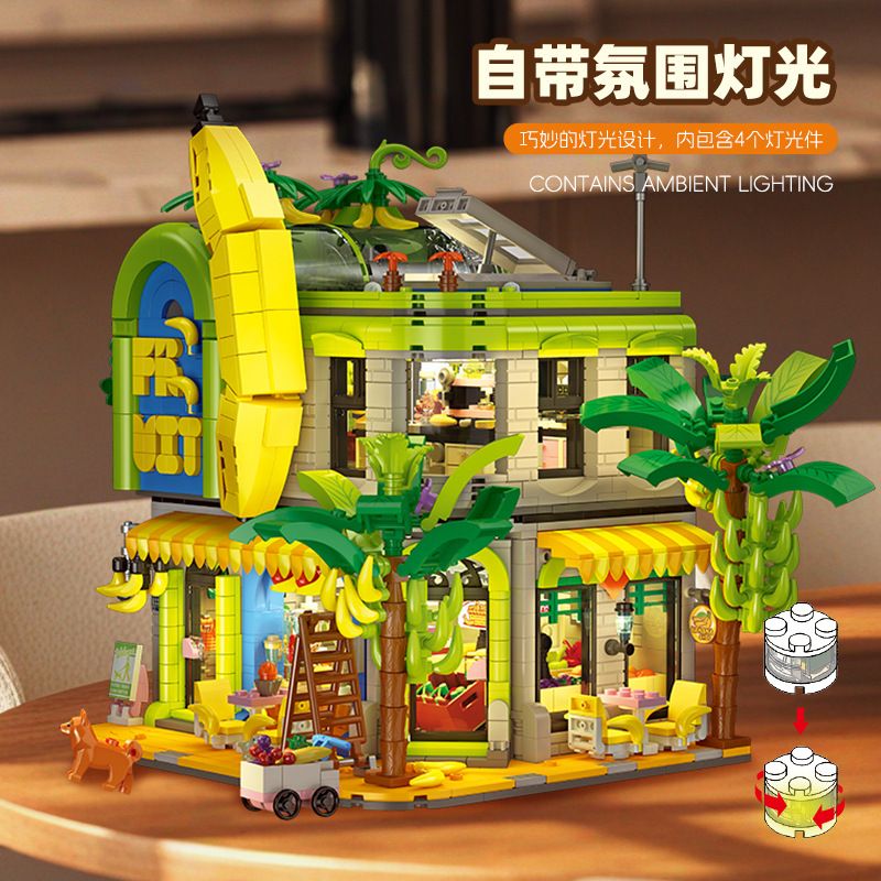 JIESTAR JJ9083 9083 CỬA HÀNG CHUỐI bộ đồ chơi xếp lắp ráp ghép mô hình Creator BANANA SHOP Sáng Tạo 2165 khối JIESTAR JJ9083 9083 CỬA HÀNG CHUỐI bộ đồ chơi xếp lắp ráp ghép mô hình Creator BANANA SHOP Sáng Tạo 2165 khối