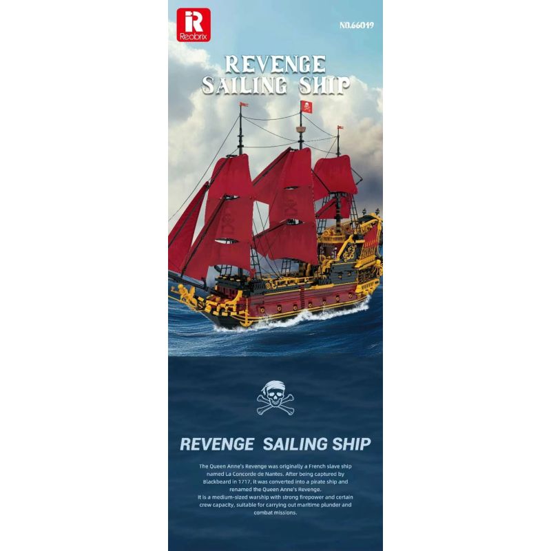 REOBRIX 66049 NỮ HOÀNG ANNE TRẢ THÙ bộ đồ chơi xếp lắp ráp ghép mô hình Pirates Of The Caribbean REVENGE SAILING SHIP Cướp Biển Vùng Caribe 5666 khối
