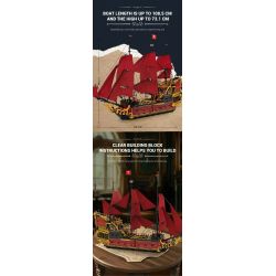 REOBRIX 66049 NỮ HOÀNG ANNE TRẢ THÙ bộ đồ chơi xếp lắp ráp ghép mô hình Pirates Of The Caribbean REVENGE SAILING SHIP Cướp Biển Vùng Caribe 5666 khối