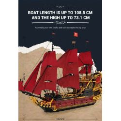 REOBRIX 66049 NỮ HOÀNG ANNE TRẢ THÙ bộ đồ chơi xếp lắp ráp ghép mô hình Pirates Of The Caribbean REVENGE SAILING SHIP Cướp Biển Vùng Caribe 5666 khối