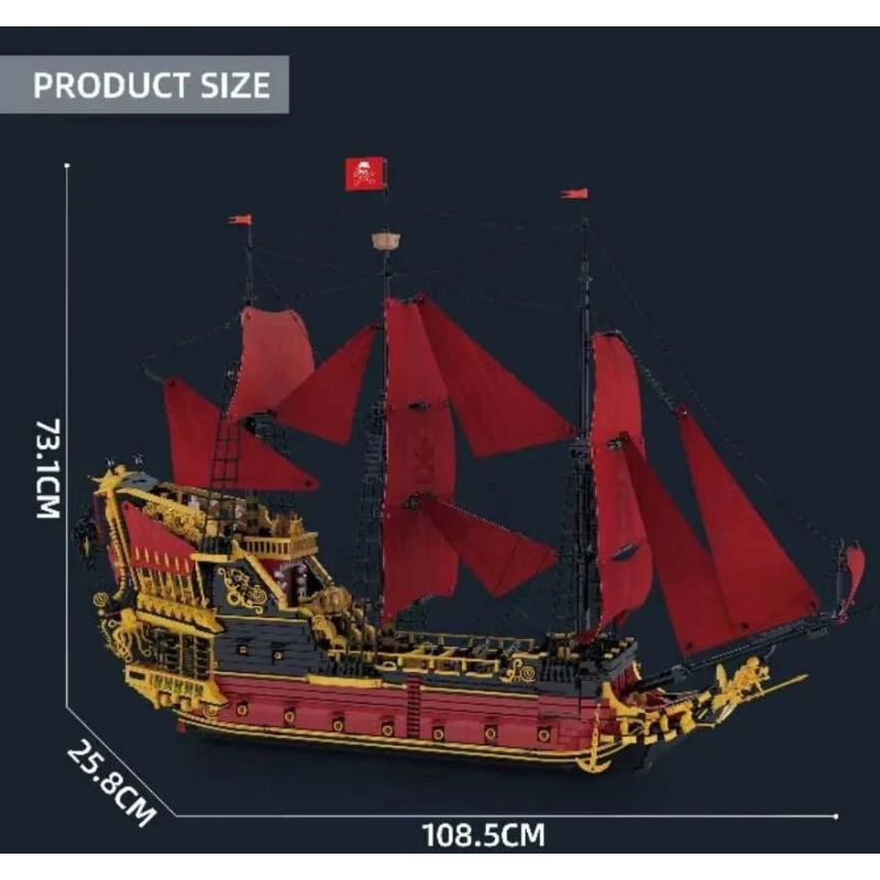 REOBRIX 66049 NỮ HOÀNG ANNE TRẢ THÙ bộ đồ chơi xếp lắp ráp ghép mô hình Pirates Of The Caribbean REVENGE SAILING SHIP Cướp Biển Vùng Caribe 5666 khối