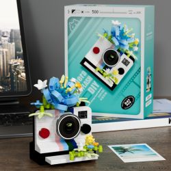 CHAOLE CHUANG 7438 MÁY ẢNH POLAROID PHIM MÀU XANH BĂNG bộ đồ chơi xếp lắp ráp ghép mô hình 247 khối