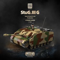 QuanGuan 100306 Quan Guan 100306 III ASSAULT GUN [LOẠI SAU] 1:28 tỷ lệ 1:28 bộ đồ chơi xếp lắp ráp ghép mô hình Military Army STUG.III Quân Sự Bộ Đội 1058 khối
