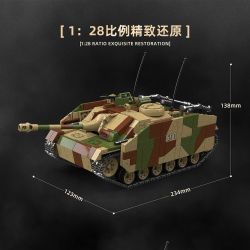 QuanGuan 100306 Quan Guan 100306 III ASSAULT GUN [LOẠI SAU] 1:28 tỷ lệ 1:28 bộ đồ chơi xếp lắp ráp ghép mô hình Military Army STUG.III Quân Sự Bộ Đội 1058 khối