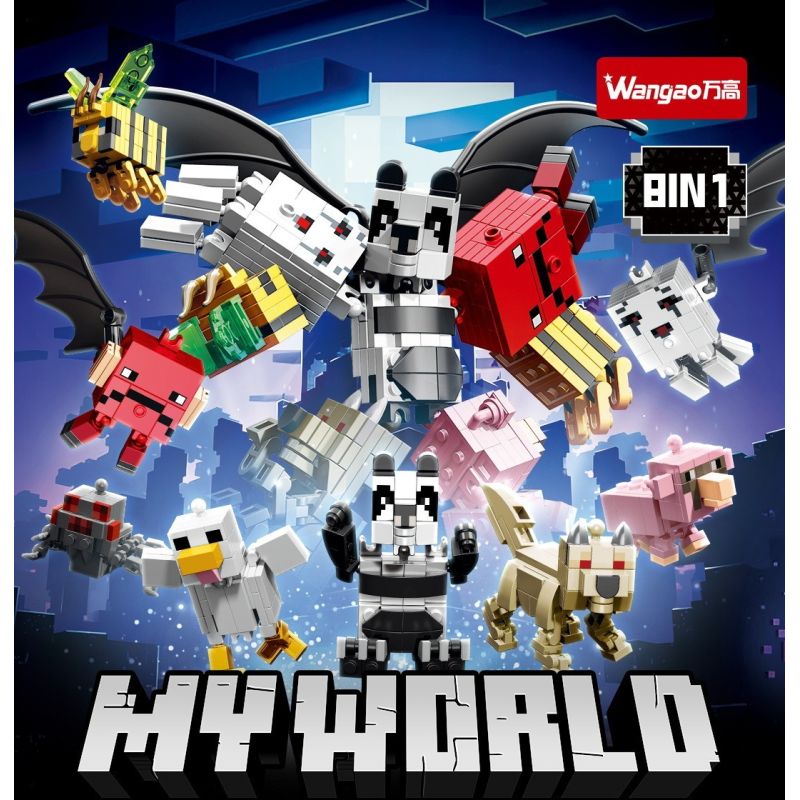 WANGAO 288036 MINECRAFT 8 KẾT HỢP bộ đồ chơi xếp lắp ráp ghép mô hình Game Xây Dựng