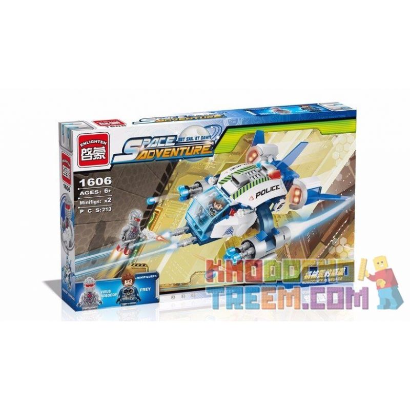 Enlighten 1606 Qman 1606 non  PHI THUYỀN CẢNH SÁT bộ đồ chơi xếp lắp ráp ghép mô hình Space Adventure SPACE ADVENTURE ROBOCOP'S RENEGADE Thám Hiểm Không Gian 213 khối
