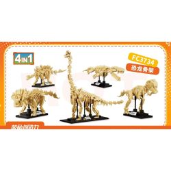 FORANGE FC3734 3734 KHỦNG LONG BỘ XƯƠNG 4 KẾT HỢP bộ đồ chơi xếp lắp ráp ghép mô hình 1207 khối