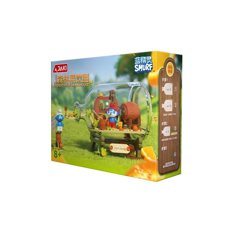 JAKI HK322 SMURFS NHÀ UỐNG TRÁI CÂY RỪNG bộ đồ chơi xếp lắp ráp ghép mô hình Movie & Game SMURF FOREST FRUIT DRINK HOUSE Phim Và Trò Chơi