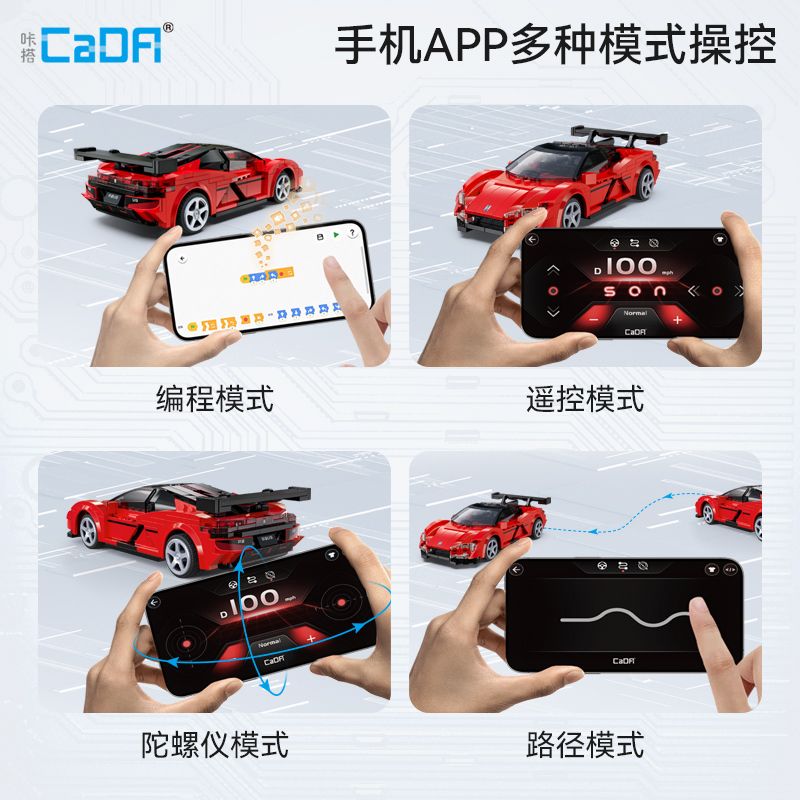 CADA DOUBLEE C51099 51099 TÌM KIẾM U9 BỘ SƯU TẬP MODEL SUPERCAR 1:20 tỷ lệ 1:20 bộ đồ chơi xếp lắp ráp ghép mô hình Creator Sáng Tạo 299 khối