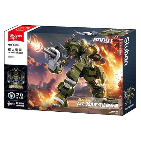 SLUBAN M38-B1582 B1582 1582 M38B1582 38-B1582 ÁO GIÁP NÔNG THÔN MẠNH MẼ MECHA ZJZ-99A BATTLE MOBILE MACED MUCHA bộ đồ chơi xếp lắp ráp ghép mô hình 598 khối