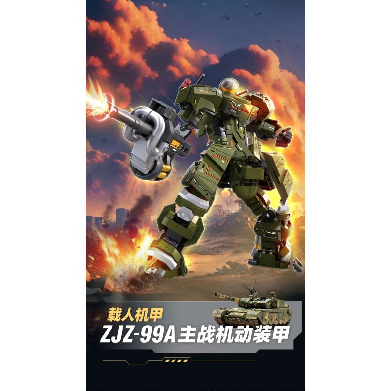 SLUBAN M38-B1582 B1582 1582 M38B1582 38-B1582 ÁO GIÁP NÔNG THÔN MẠNH MẼ MECHA ZJZ-99A BATTLE MOBILE MACED MUCHA bộ đồ chơi xếp lắp ráp ghép mô hình 598 khối