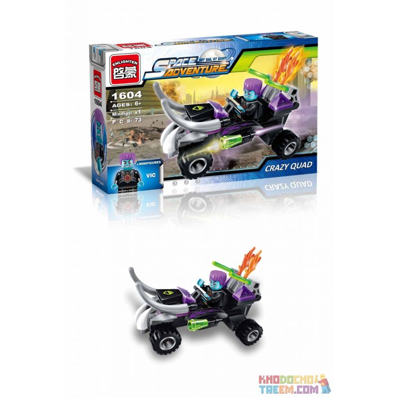 Enlighten 1604 1601 1602 1603 Qman 1604 1601 1602 1603 non  MÔ TÔ 4 BÁNH bộ đồ chơi xếp lắp ráp ghép mô hình Space Adventure Thám Hiểm Không Gian 261 khối