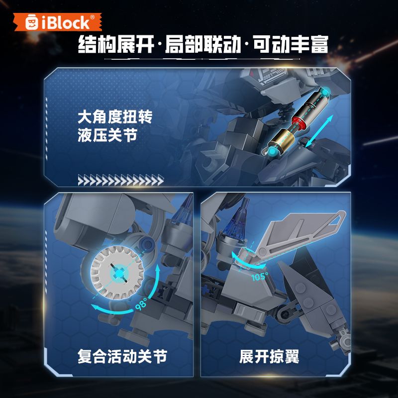 IBLOCK IB1203 1203 ÁO GIÁP J35 bộ đồ chơi xếp lắp ráp ghép mô hình J35 AIRCRAFT MECHA