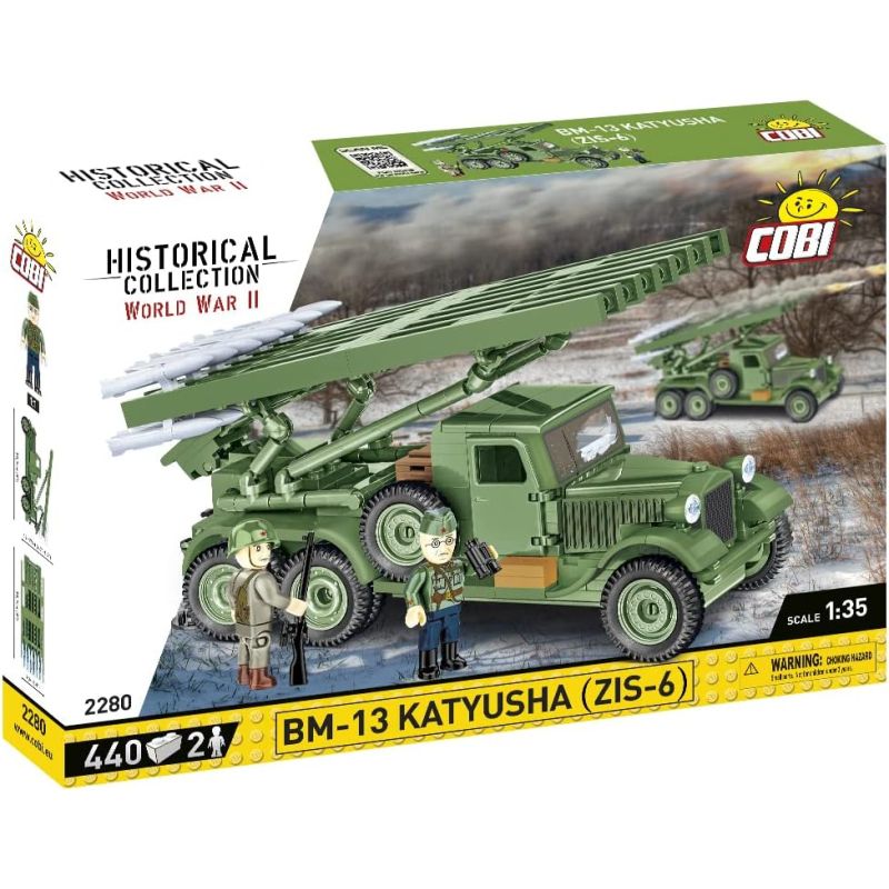 COBI 2280 PHÁO TÊN LỬA BM-13 tỷ lệ 1:35 bộ đồ chơi xếp lắp ráp ghép mô hình Military Army BM-13 KATYUSHA (ZIS-6) Quân Sự Bộ Đội 440 khối