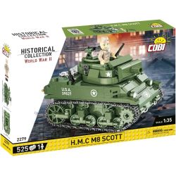COBI 2279 H.M.C M8 SCOTT TANK tỷ lệ 1:35 bộ đồ chơi xếp lắp ráp ghép mô hình Military Army Quân Sự Bộ Đội 525 khối