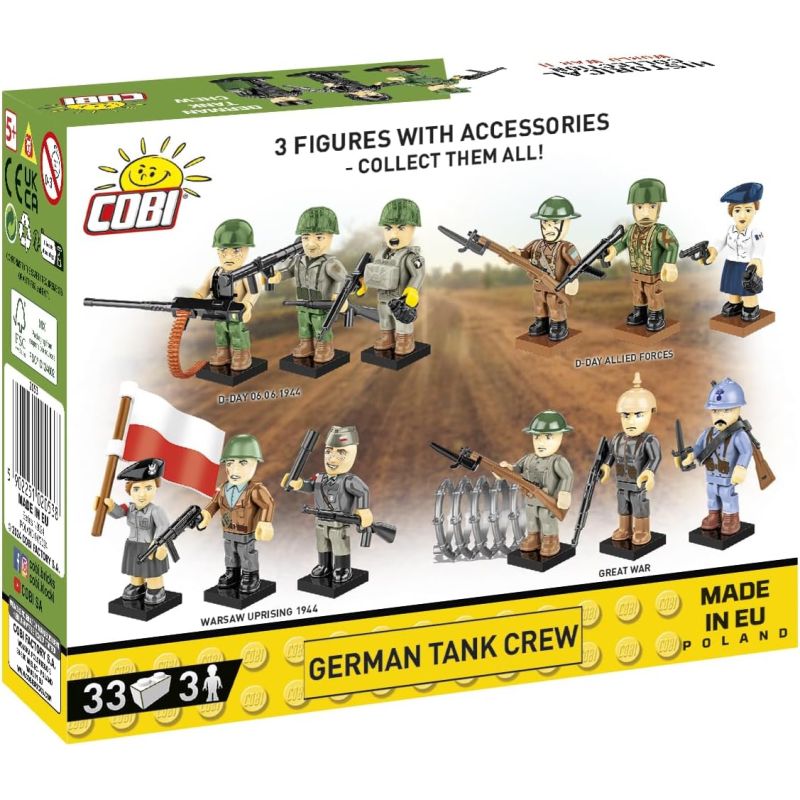 COBI 2053 NHỮNG NGƯỜI LÍNH XE TĂNG ĐỨC TRONG THẾ CHIẾN II bộ đồ chơi xếp lắp ráp ghép mô hình Military Army GERMAN TANK CREW FIGURE Quân Sự Bộ Đội 33 khối
