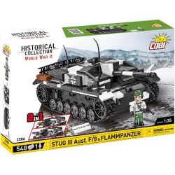 COBI 2286 SÚNG TẤN CÔNG SỐ 3 tỷ lệ 1:35 bộ đồ chơi xếp lắp ráp ghép mô hình Military Army STUG III AUSF. F/8 & FLAMMPANZER (2-IN-1) Quân Sự Bộ Đội 548 khối