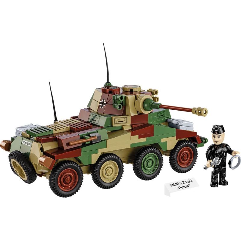 COBI 2287 SD.KFZ.234 XE BỌC THÉP CÓ BÁNH tỷ lệ 1:35 bộ đồ chơi xếp lắp ráp ghép mô hình Military Army SD.KFZ 234/2 PUMA VEHICLE Quân Sự Bộ Đội 470 khối